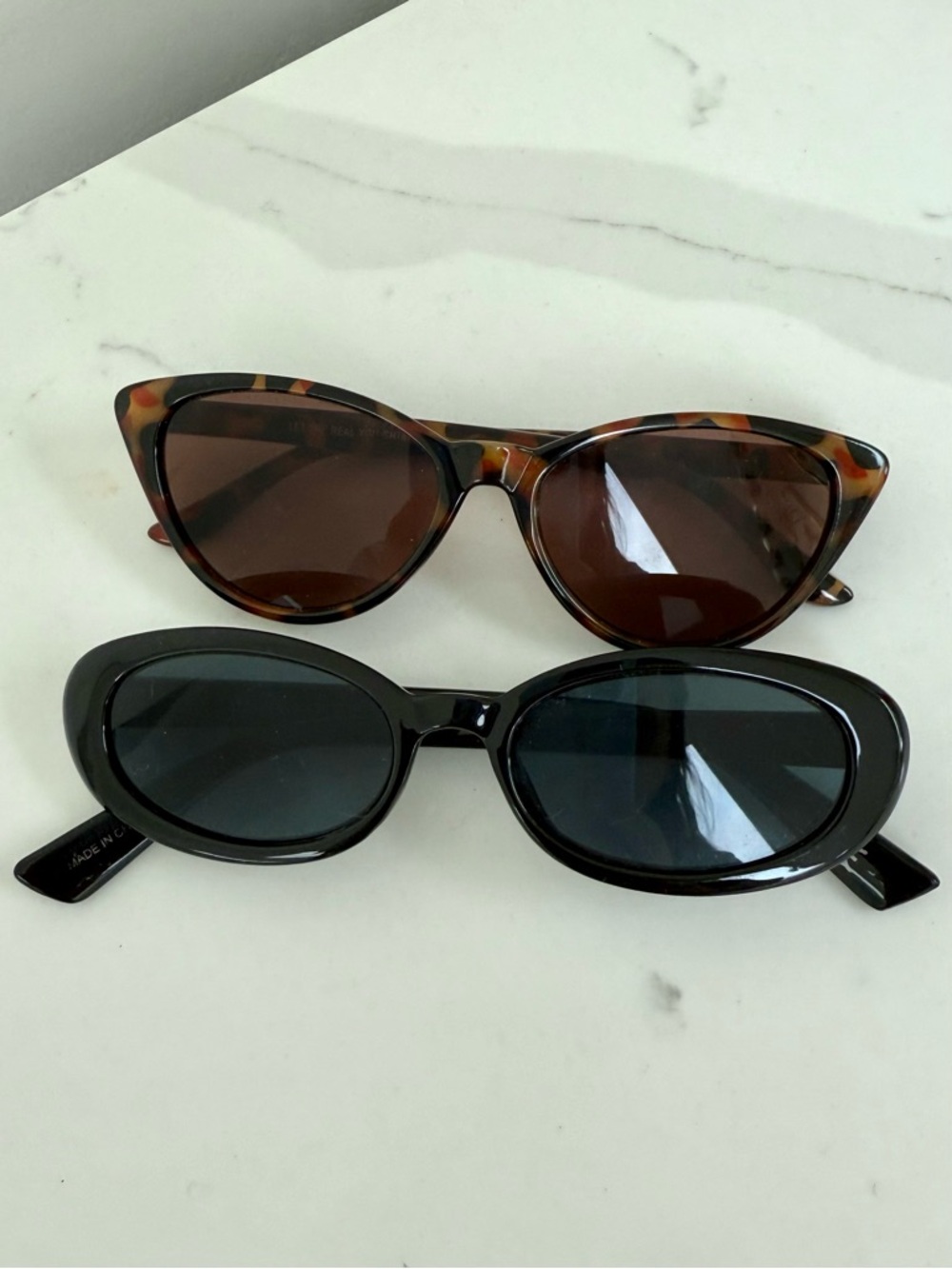 aerie Tortoiseshell Cat-Eye & Black Oval Sunglasses